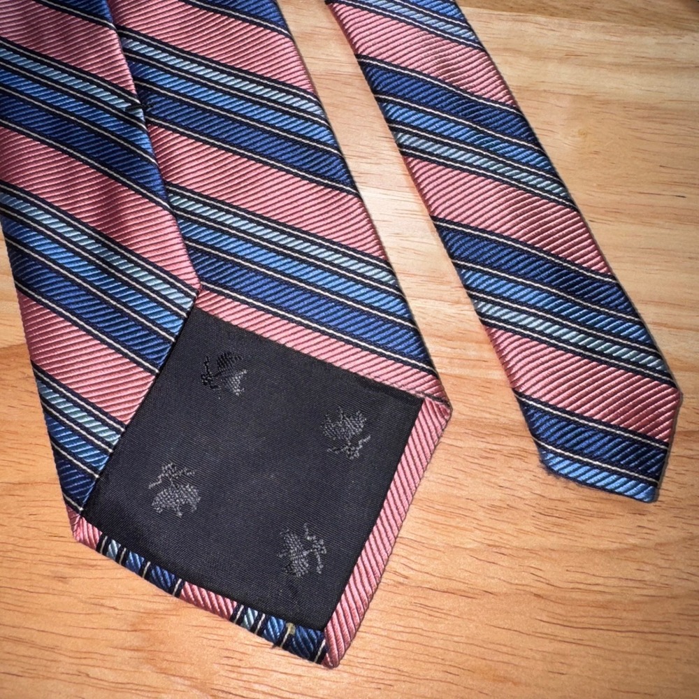 Brooks Brothers Makers Repp Tie 100% Silk Blue Pink Striped Preppy Pastel - Picture 5 of 9